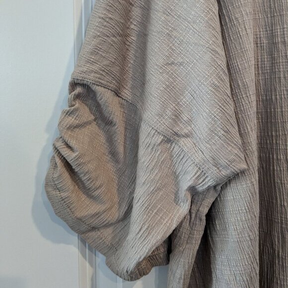 Max Studio Cinched Sleeve Top Size 3X Taupe Jersey Dropped-Shoulder T-Shirt NWT - Picture 7 of 15